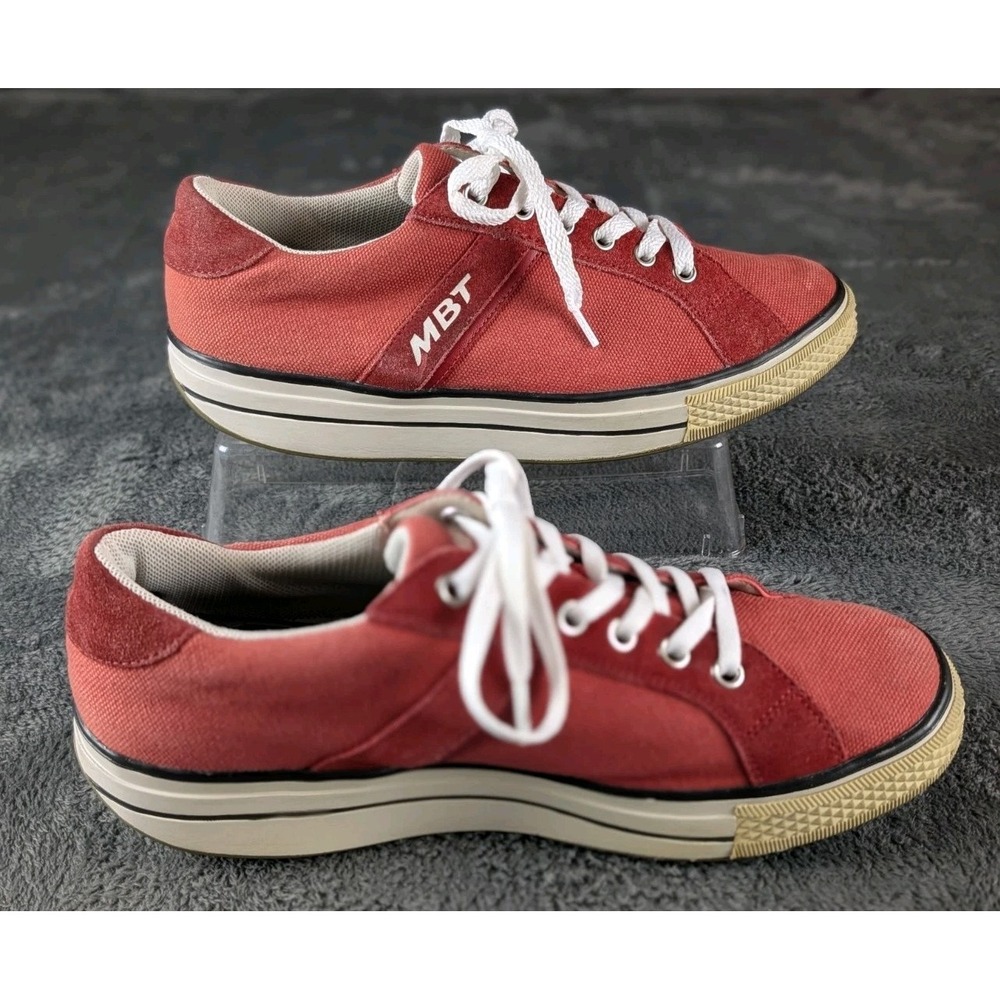 MBT Jambo Sneakers Red Canvas and Suede Rocking Shoe Sz 9-9.5 Stability Trainers - Picture 3 of 7